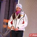Justyna Kowalczyk silver medal Oslo 2011 medal ceremony (cross-country skiing, women 15 km)
